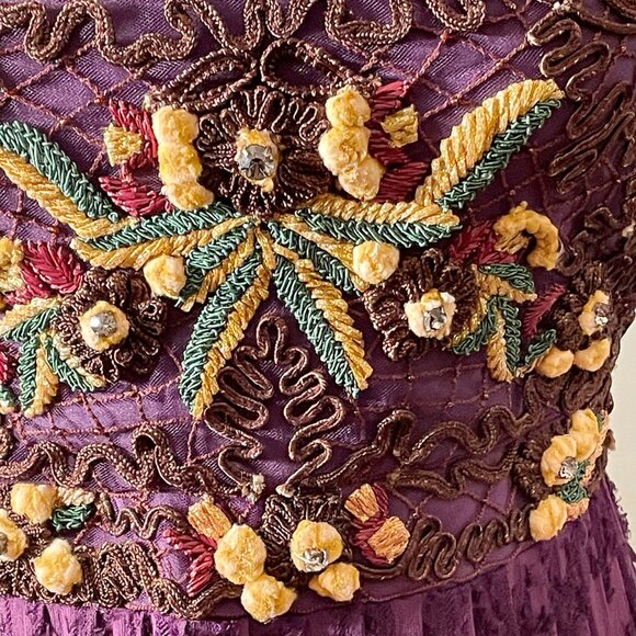Vintage Catherine Malandrino Velvet with Silk Emroidery Dress